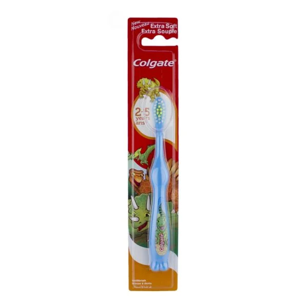 Colgate Tandbørste Børn 2-5 år - Extra Blød - Blå Dinosaur