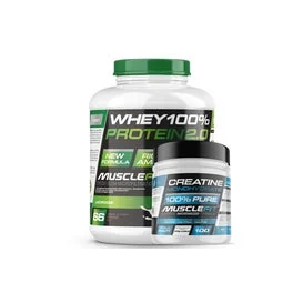 MuscleFit Pack Whey 100% Protein Vainilla Canela + Creatina 300g + Shaker