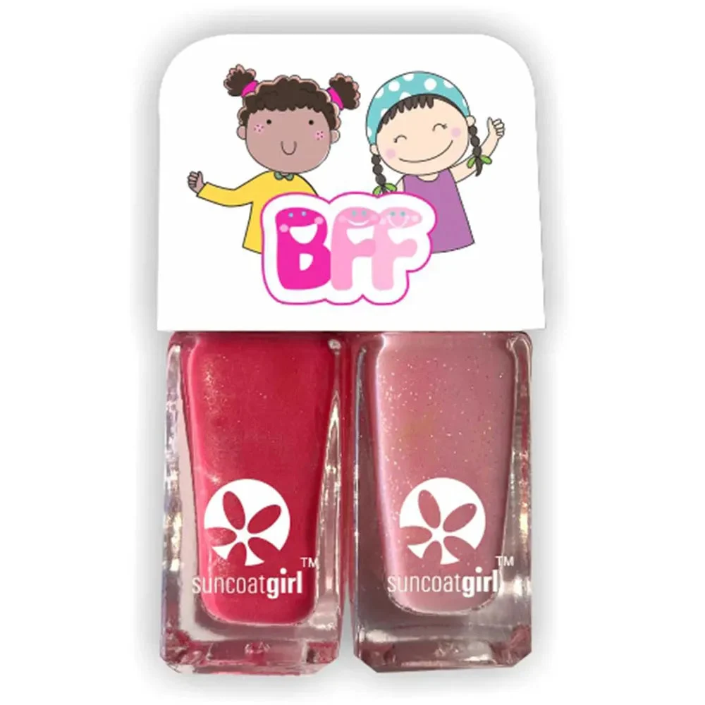 Suncoat Girl Duo di Smalto Sweeties Rosa Brillante + Rosa Pallido Glitterato 2 x5 ml