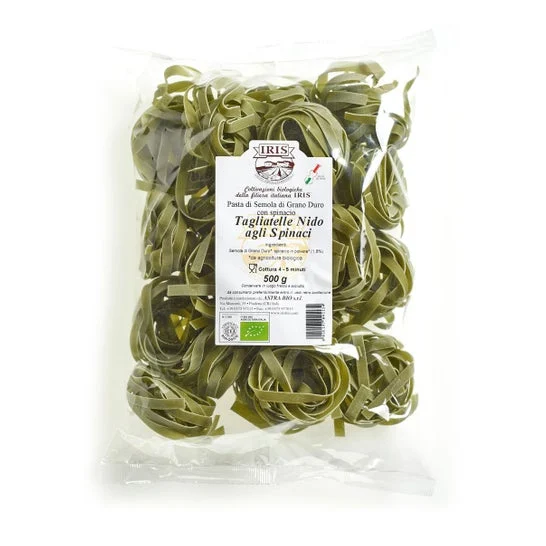 Iris Tagliatelle Pasta Espinaca Trigo Duro Bio 500g