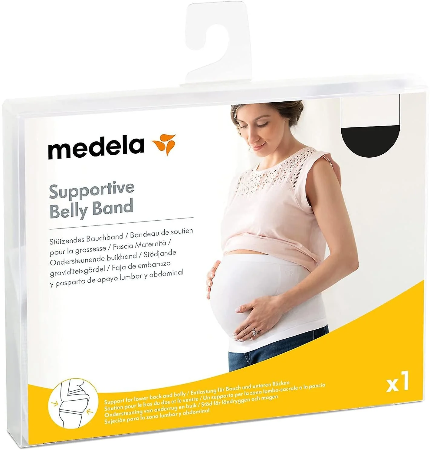 Medela Supportive Belly Band - Fascia di Supporto Gravidanza - Nero - Taglia M