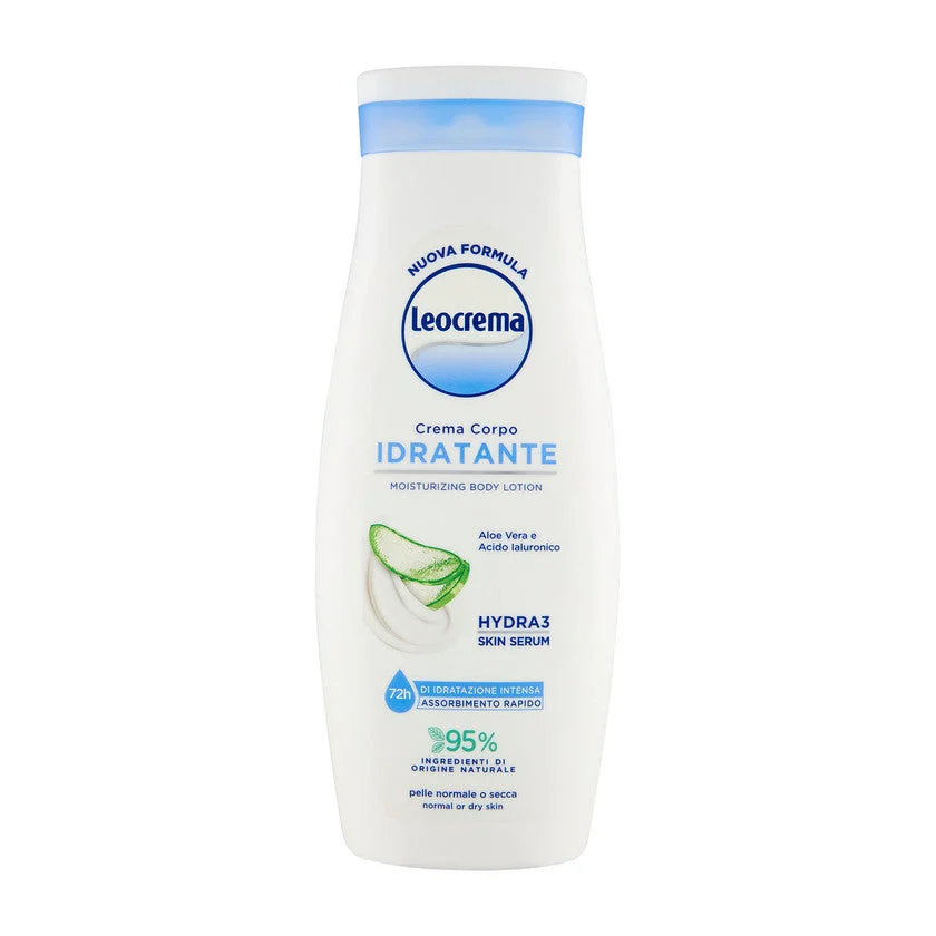 Leocrema Crema Corpo Idratante Aloe Vera E Acido Ialuronico Hydra 3 Skin siero 400 ml