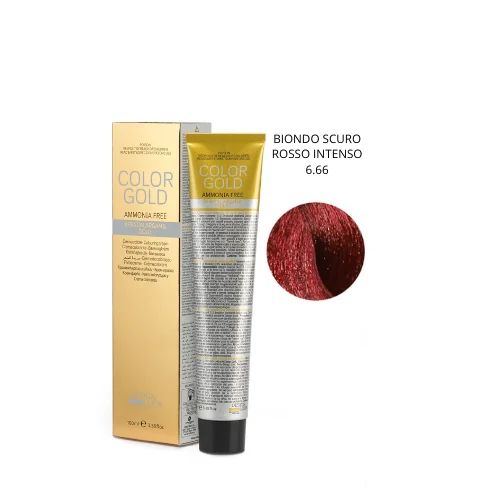 Design Look Color Gold Keratin 6.66 Free Ammoniaca 100ml - Biondo Scuro Rosso Intenso