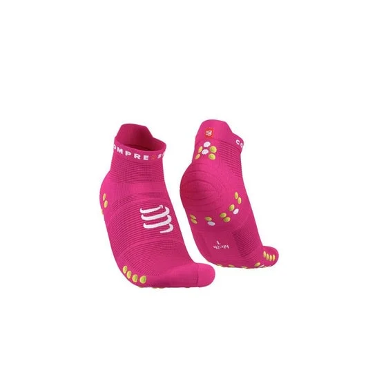 Compressport Pro Racing Socks Run Low Size 2 Fluo Pink Primerose 1 Paio