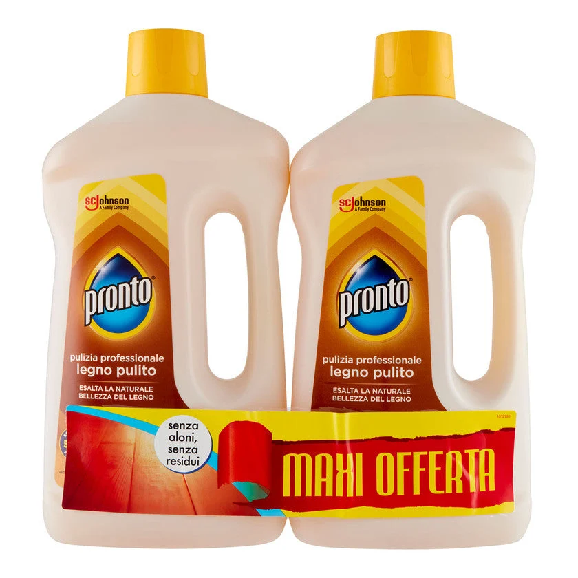 Pronto Legno Pulito - Detergente Pavimenti Parquet, Bipacco 750 Ml + 750 Ml 1500 ml