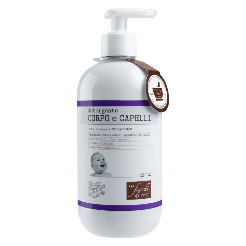 Fiocchi Di Riso Detergente Corpo E Cappelli Con Estratti Di Riso, Sesamo E Malva Biologico 400 Ml
