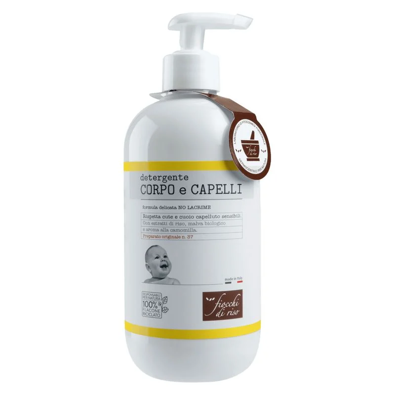 Fiocchi Di Riso Detergente Corpo E Cappelli Con Estratti Di Riso, Malva Biologico E Aroma Alla Camomilla 400 Ml