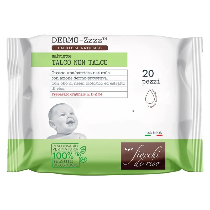 Fiocchi Di Riso Dermo Zzzz Salviette Talco Non Talco 20 Pezzi