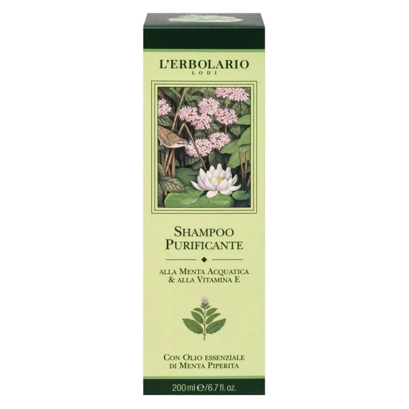L'Erbolario Shampoo Purificante Alla Menta Acquatica & Alla Vitamina E 200 Ml