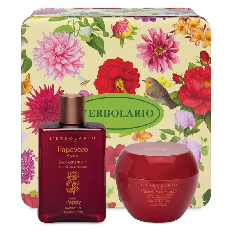 L'Erbolario Set Papavero Soave Bagnoschiuma 250 Ml + Crema Corpo 200 Ml