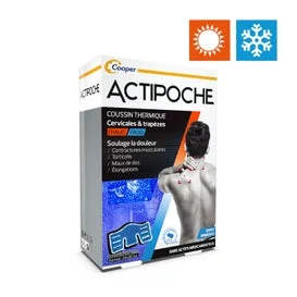 Actipoche Coussin Thermique Chaud/Froid Cervicales Et Trapèzes avec Microbilles 24x40cm