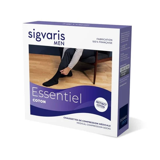 Sigvaris Men Essentiel Coton 2 Gambaletto Nero MN 1 Paio