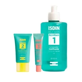 ISDIN Pack Acniben Control Brillos y Granos + On the Spot Corrector + Limpiador Matificante