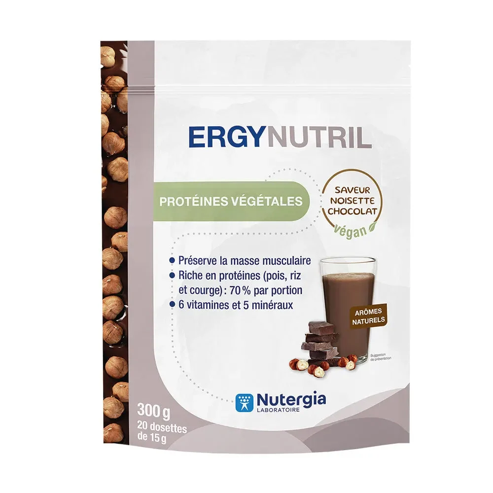 Nutergia ERGYNUTRIL Vegan Nocciola-Cioccolato Proteine Vegetali 350g