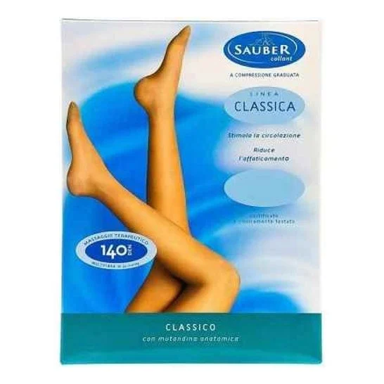 Sauber Linea Classica Pantimedia Open Toe 140Den Medio T4 1ud