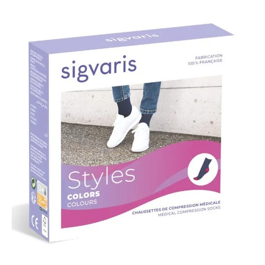 Sigvaris Style Color 2 Calza Donna Nero e Turchese M L 1 Paio