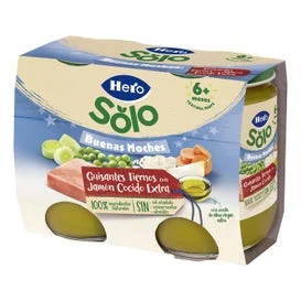 Hero Baby Buenas Noches Guisantes Tierno Jamón 2x190 gr