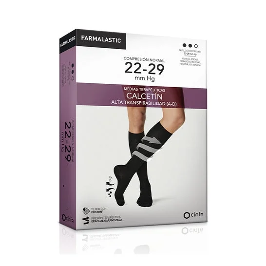 Calze Farmalastic antibatteriche normal-comp. T-medium nero 1 pz