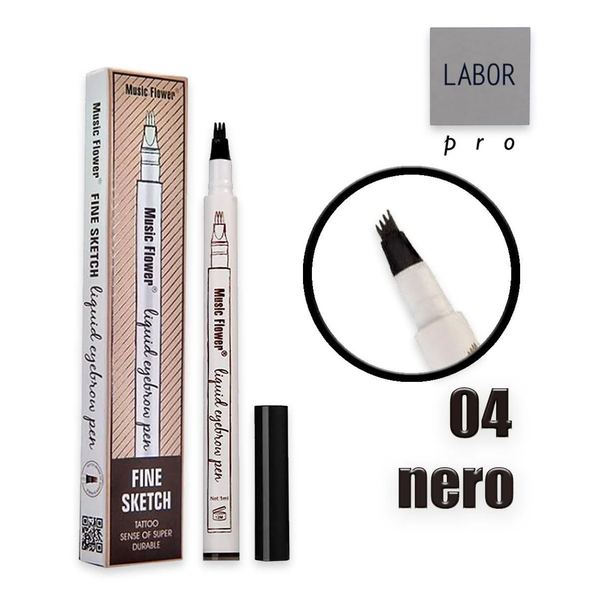 Penna per sopracciglia colore 04 nero