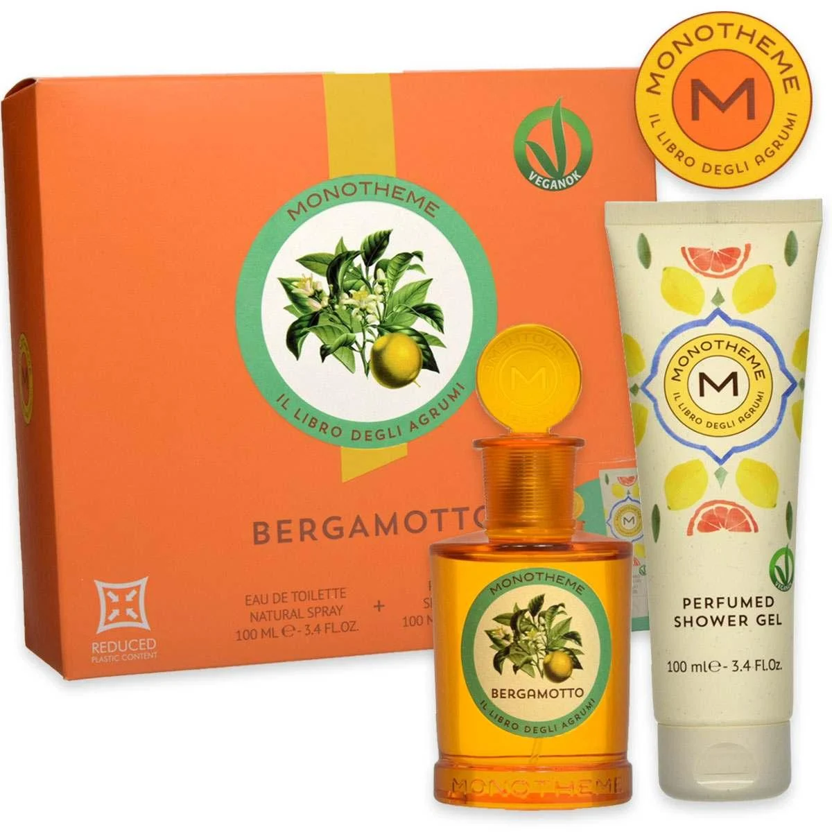 Monotheme libro agrumi bergamotto edtv 100 ml + shower gel 100 ml
