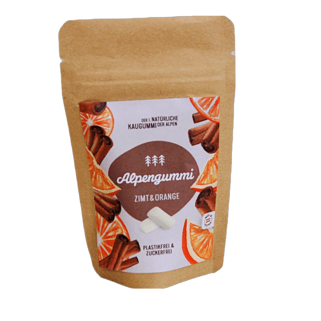 Alpengummi Gomme da Masticare - Arancia e Cannella 12 g