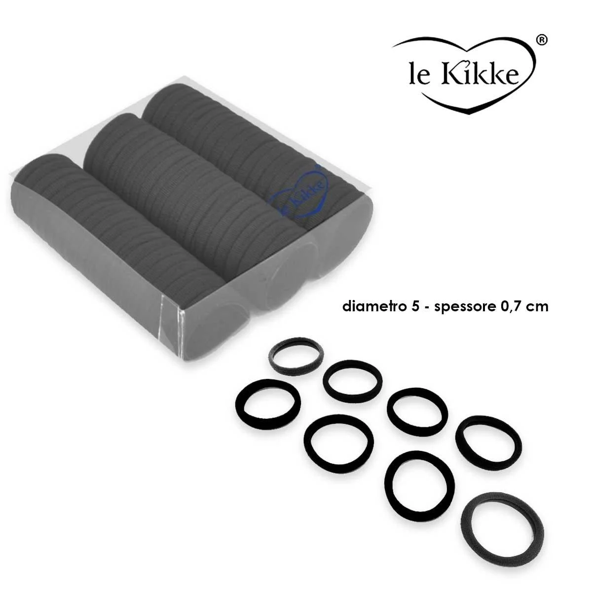 Le kikke elastico nero in box 60 pezzi