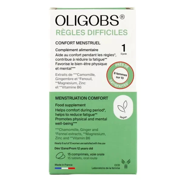 Oligobs Difficil Periods - Comfort mestruale - 15 Compresse