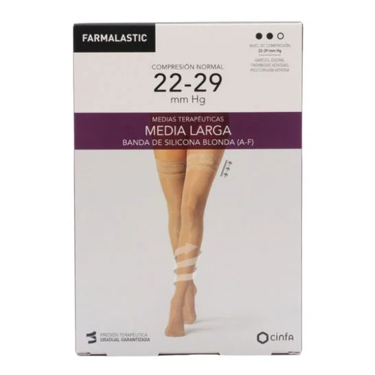 Pizzo Farmalastic mezzo lungo (A-F) comp. normale T-extra grande nero 1 pz