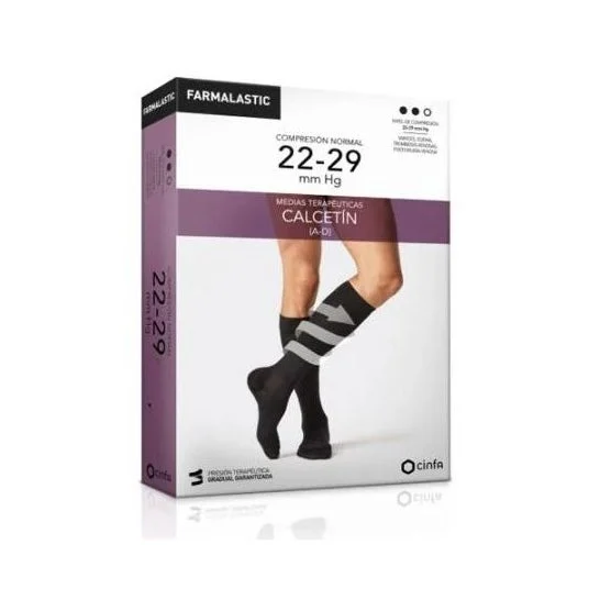 Farmalastic calzino (A-D) compressione normale T-grande nero 1ud