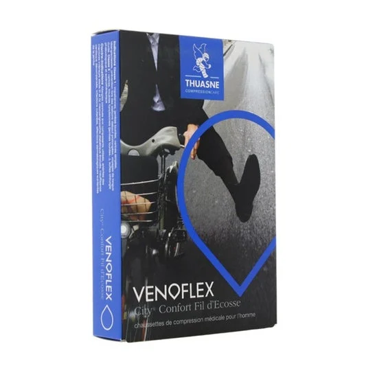 Thuasne Venoflex 2 City Confort Ecosse Gambaletto Nero N4 1 Paio