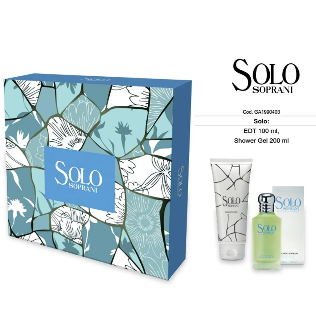Luciano Soprani SOLO BIANCO: EDT 100 ml+ Gel Doccia 200ml