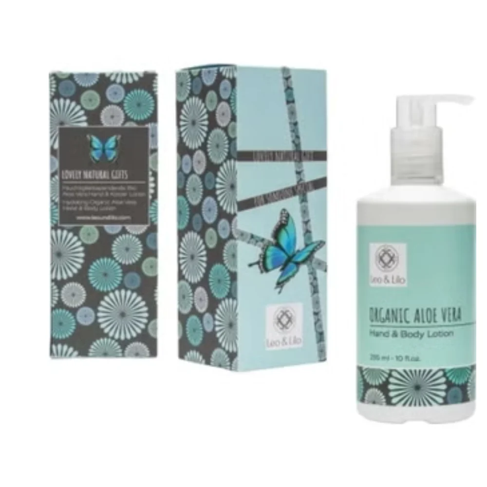 Leo & lilo Lozione Mani e Corpo all'Aloe Vera Bio in Confezione Regalo 295 ml