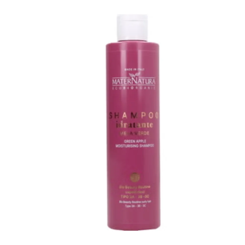 Maternatura Shampoo Idratante Capelli Ricci alla Mela Verde, 250 ml