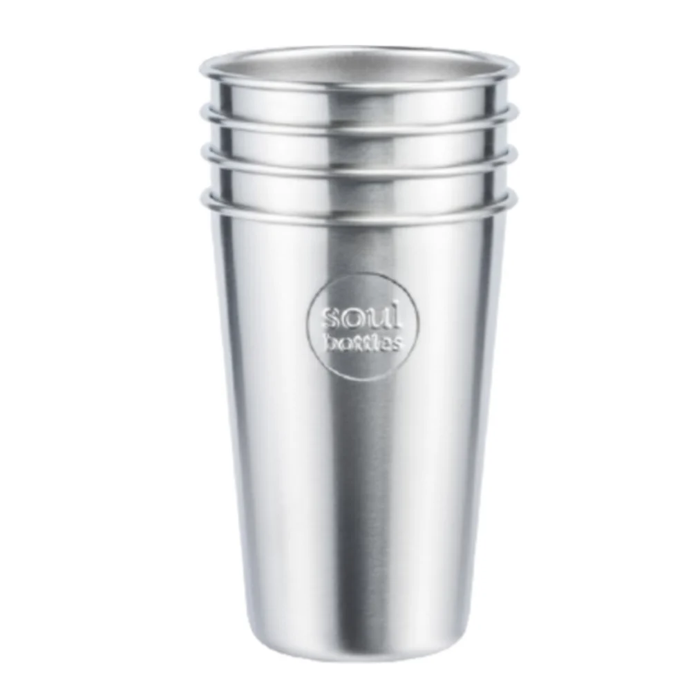 Soulbottle Soulcup Steel, Capacità 4x 0,4 l Bicchiere ecologico in acciaio