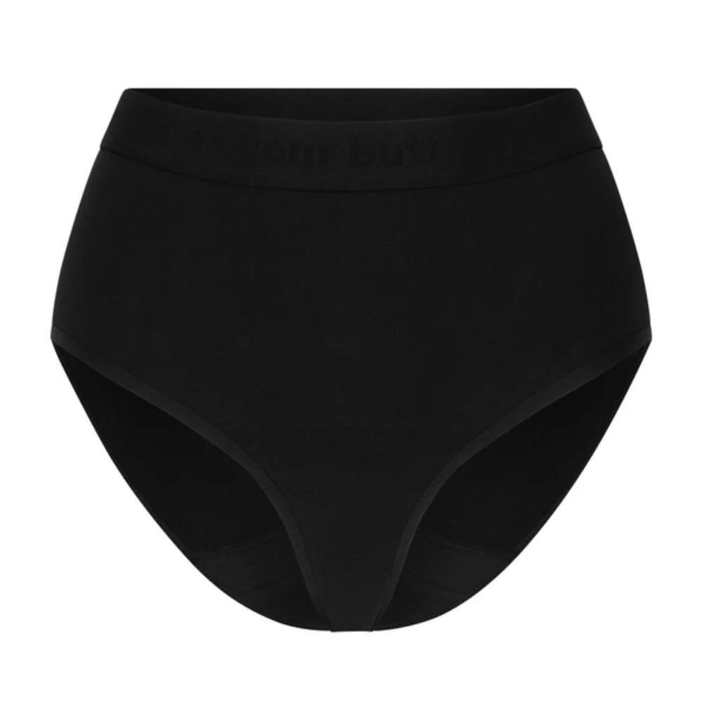 The female company Mutande Mestruali - Cotone a Vita Alta Basic Nero Extra Forte, 46