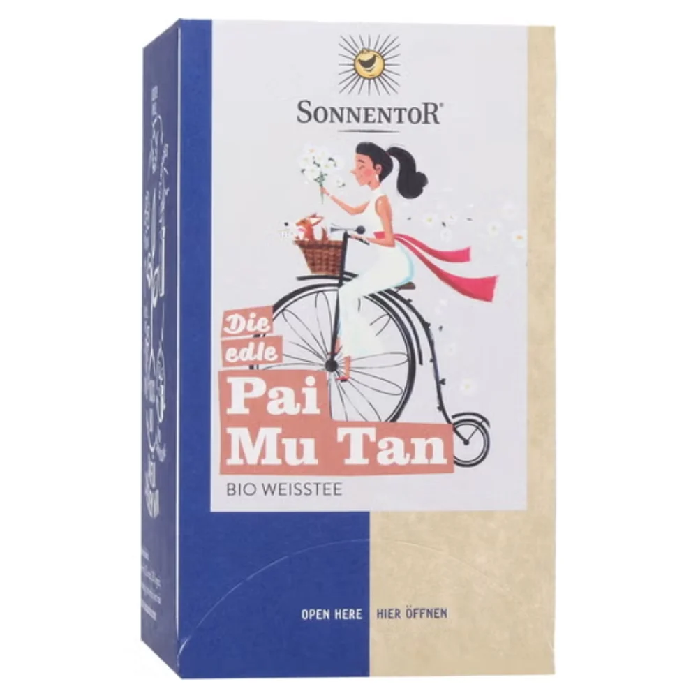 Sonnentor Tè Bianco Pai Mu Tan, Bustine, 18 pezzi (18 g)