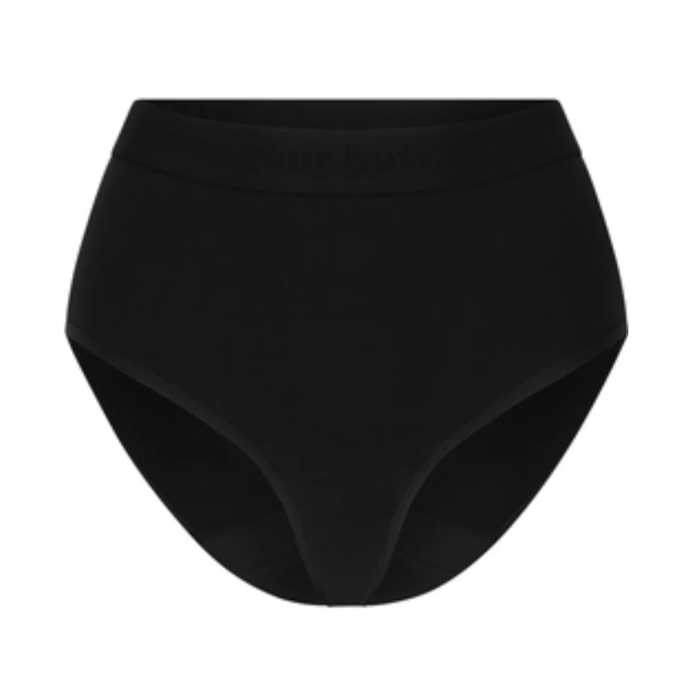 The female company Mutande Mestruali - Vita Alta in Cotone Basic Nero Ultra Forte, 40