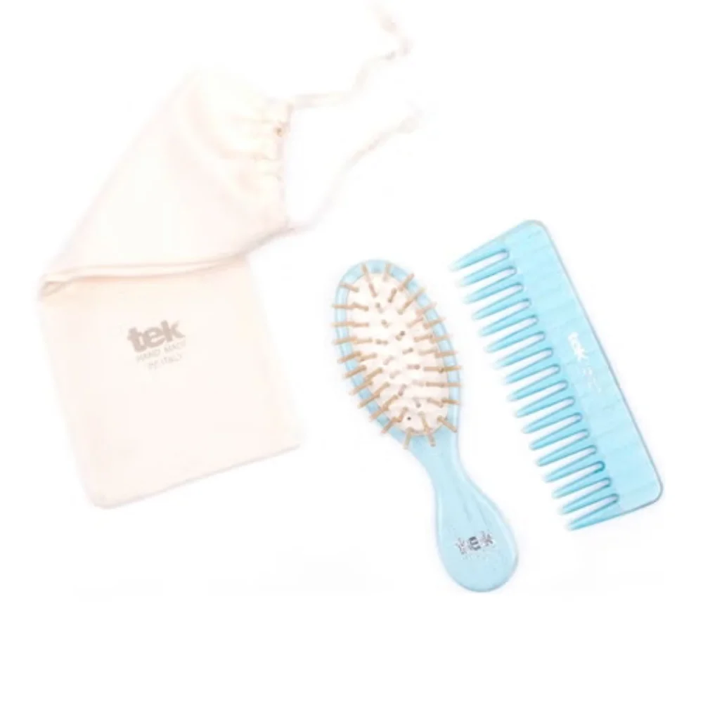 Tek Kit da Borsetta con Custodia in Cotone, Azzurri