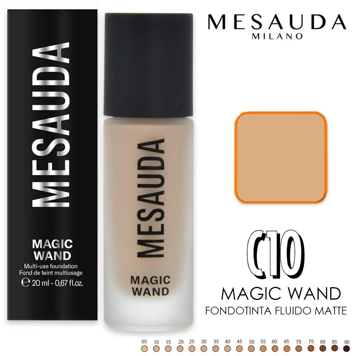 Mesauda fondotinta fluido matte magic wand c10