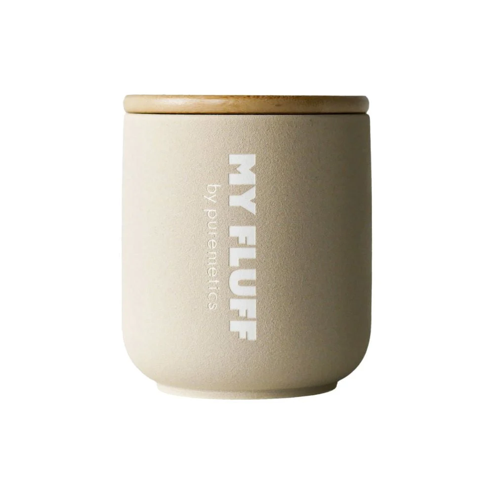 Puremetics MY FLUFF Contenitore in Ceramica, Sabbia