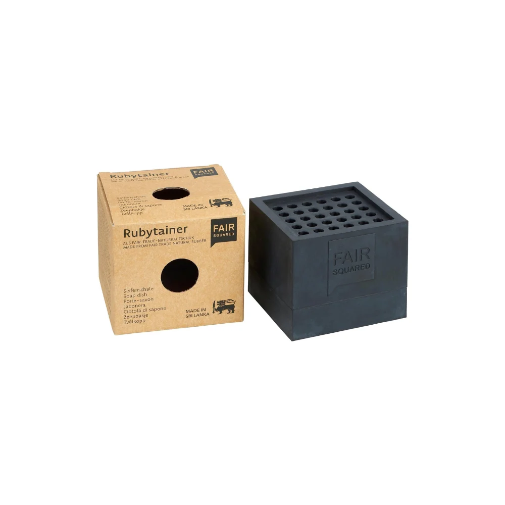 Fair squared Rubytainer Porta sapone nero