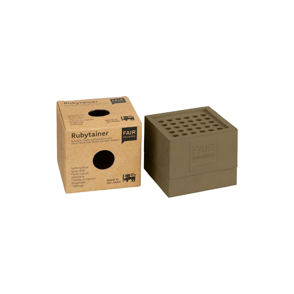 Fair squared Rubytainer Porta sapone Oliva
