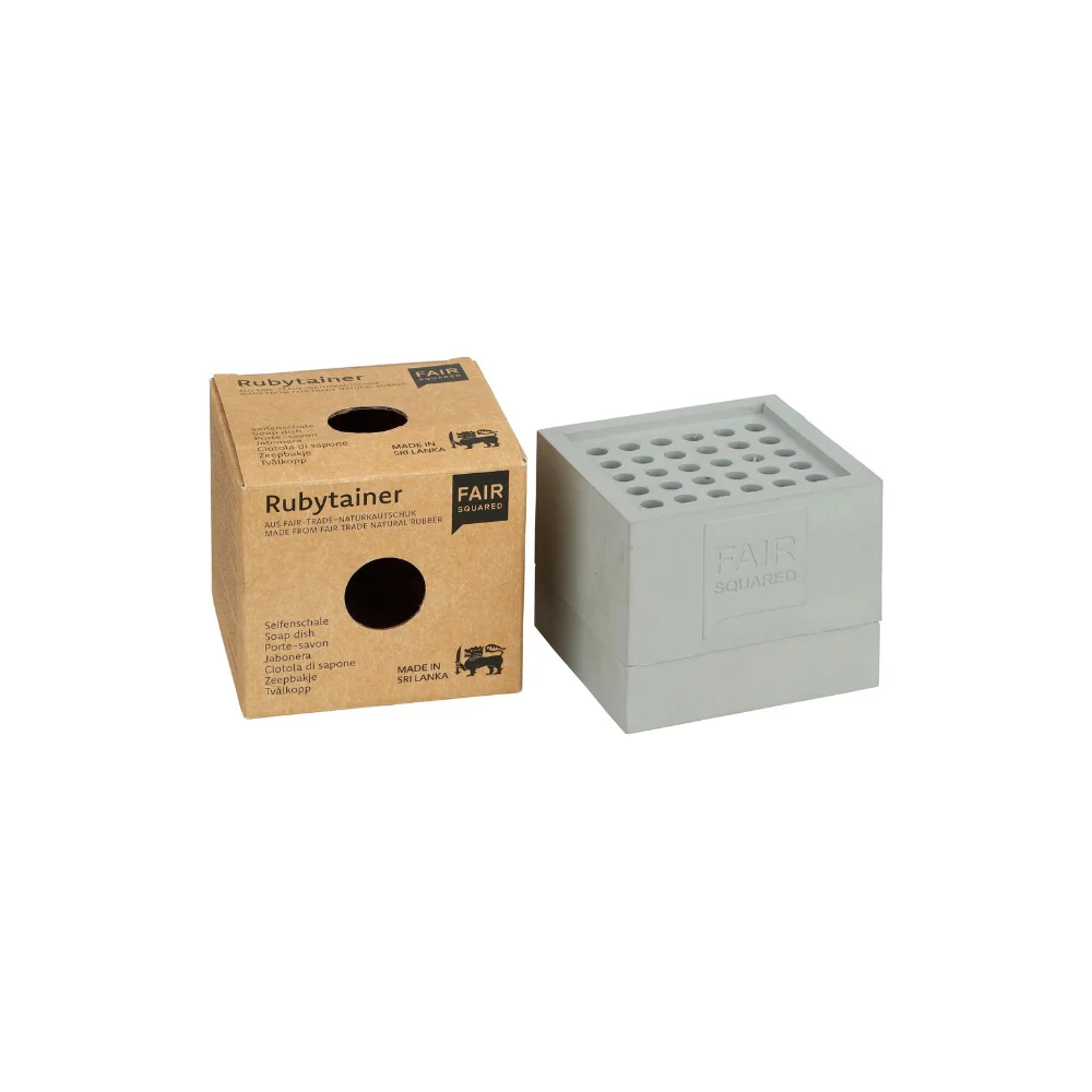 Fair squared Rubytainer Porta sapone grigio