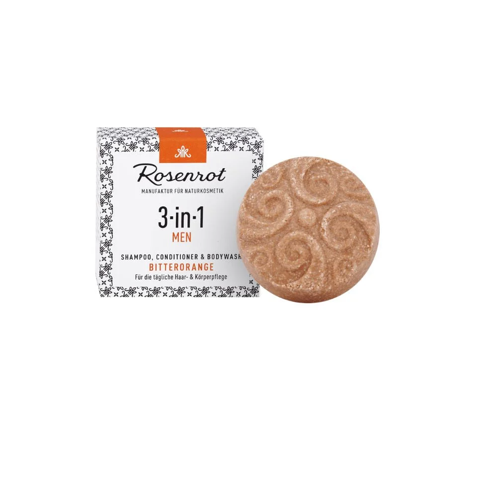 Rosenrot ShampooBit® Uomo Trattamento Solido 3in1 all'Arancia Amara, 60 g