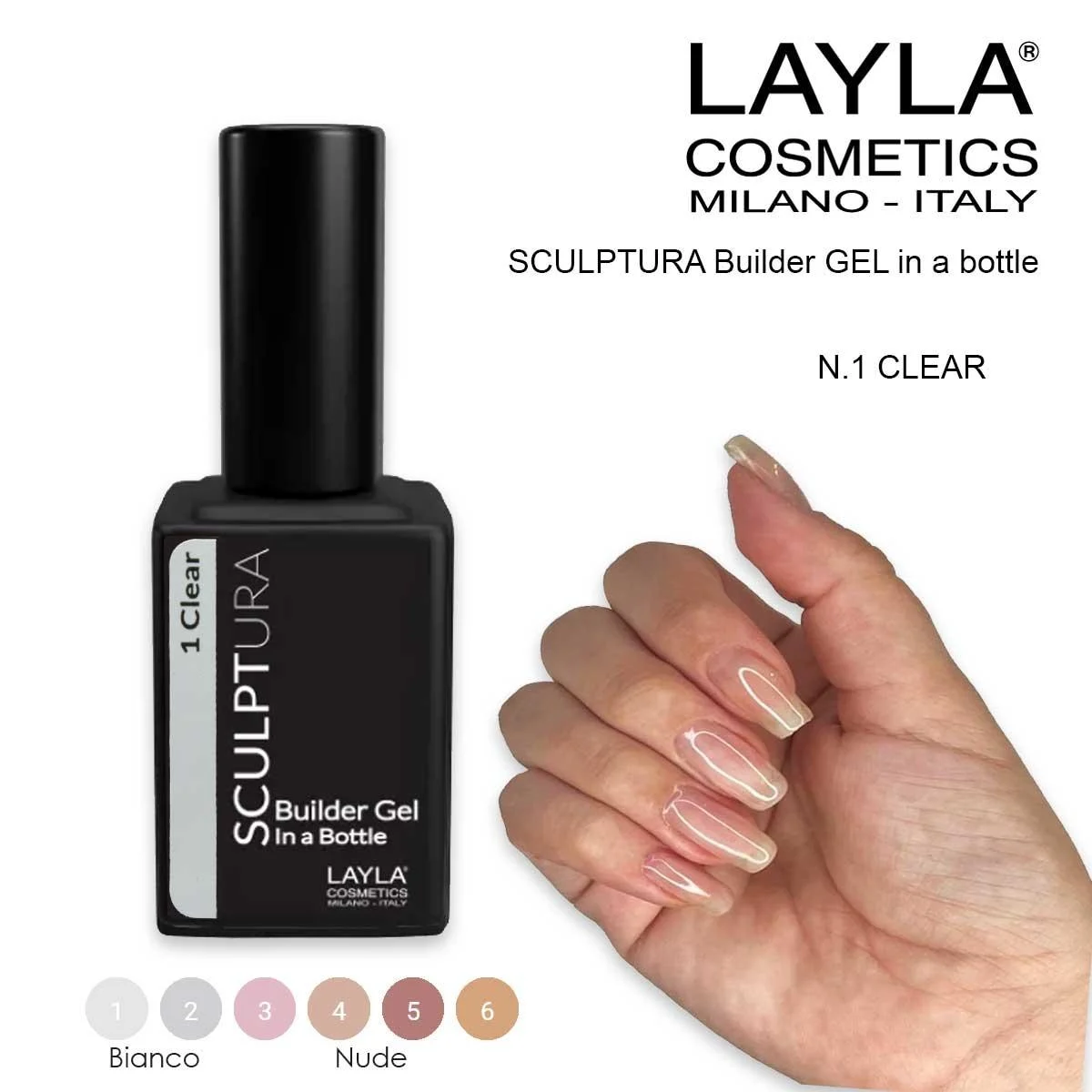 Layla sculptura builder gel n.1 trasparente