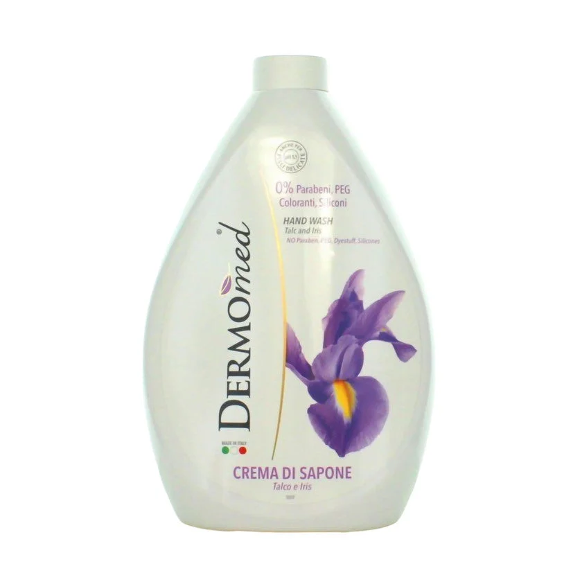 Dermomed Crema Di Sapone Liquido Mani Talco E Iris - Ricarica 1000 ml
