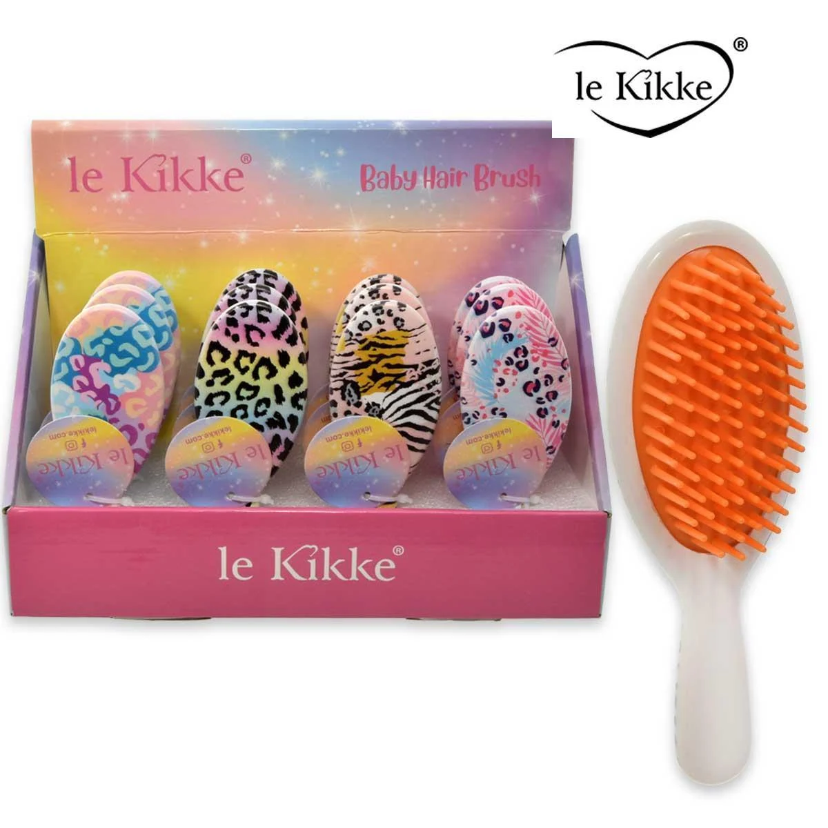 Le kikke spazzola bimba animalier colorato