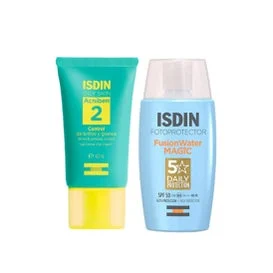 ISDIN Pack Acniben Control Brillos y Granos + Fusion Water Magic SPF50