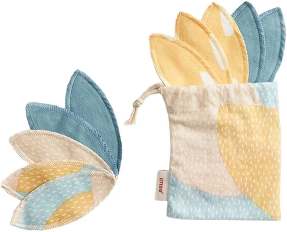 Imse Labia Pads Blue Sprinkle Compresse di cotone a forma di foglia in confezione da 10 pezzi