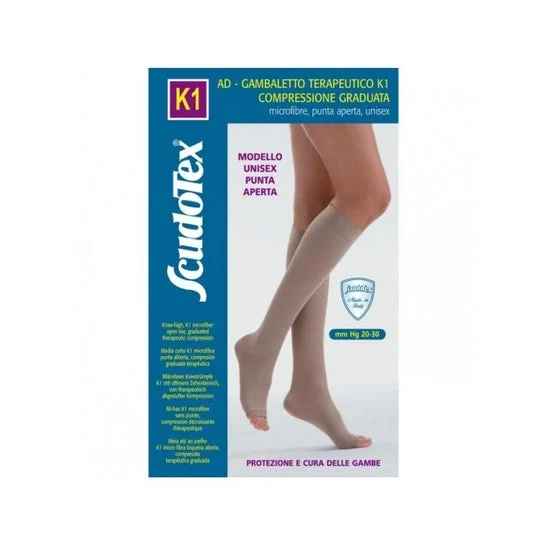 Scudotex K1 Gambaletto Microfibra Open Toe 5 Beige 1 Paio